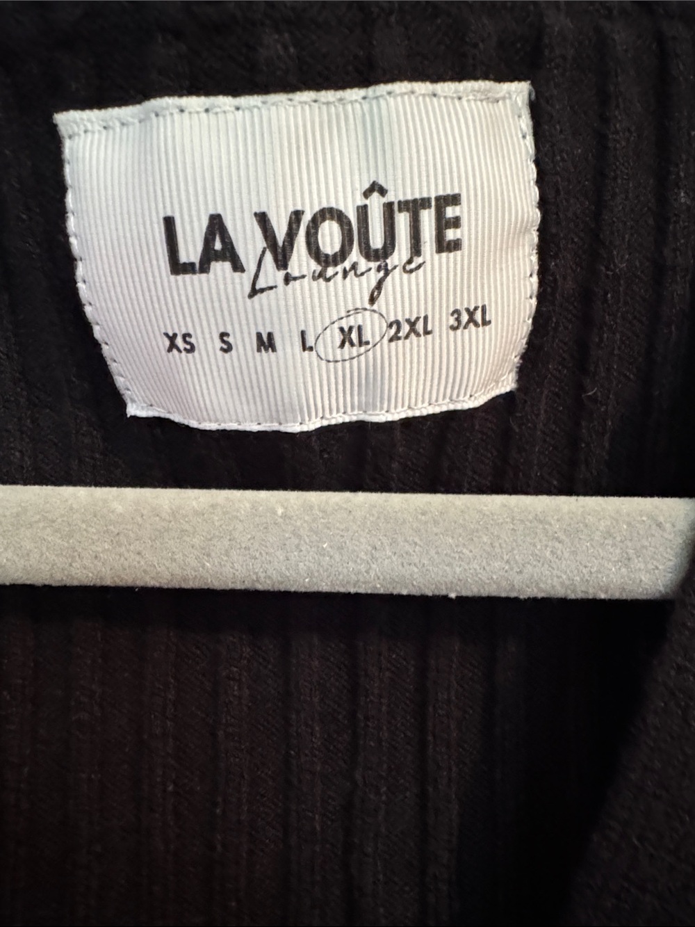 Black Ribbed V-Neck Button Cardigan - Picture 2 of 3